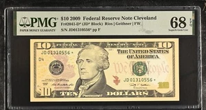 2009 $10 Federal Reserve Note Fr-2041-D* Cleveland PMG68 Superb Gem EPQ - Picture 1 of 2