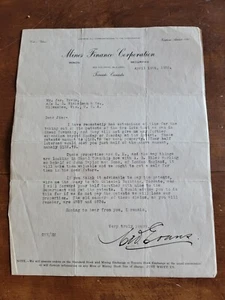Mines Finance Corporation, Toronto Canada, Skead Township 1923 Letter - Picture 1 of 2
