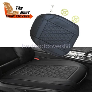 Front Seat Cover Full Surround Chair Cushion Mat Pad Auto Car PU Leather Black - Picture 1 of 11