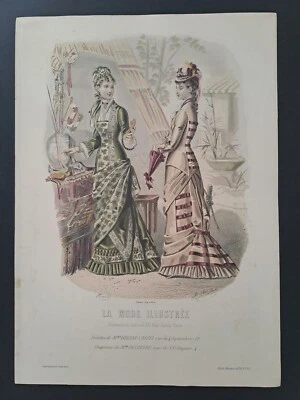 Gravure la mode Illustrée XIXème siècle toilettes de Mme Bréant-Castel 1878 n°33 - Photo 1/3