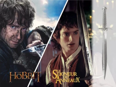 The Hobbit Sting Sword of Bilbo and LOTR Frodo Wall Hanging Plaque New - image 1 of 3