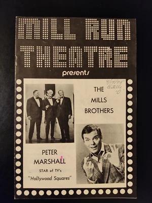 Peter Marshall and Mills Brothers 1975 Mill Run Theatre Chicago Program Foto 1 de 4