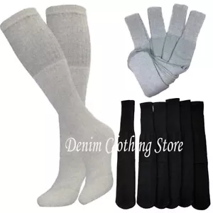 4 Pair Men Women Tube Socks Big and Tall Extra Long Thick Cotton Sport Knee High - Picture 1 of 10