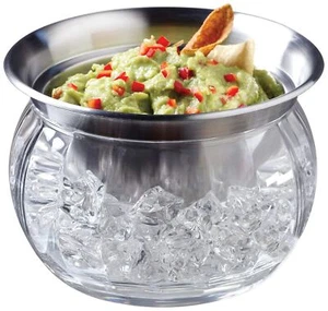 Prodyne Iced Dip On Ice 22Oz Stainless Steel Serving Bowl 3 Piece Set - Picture 1 of 5
