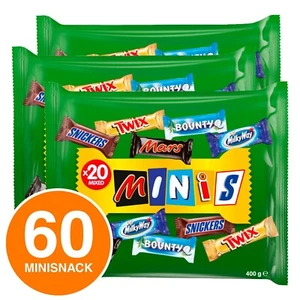 Minis Mixed Snack Mars Bounty Twix Snickers MilkyWay 60 Barrette 3 Buste da 400g - Foto 1 di 4