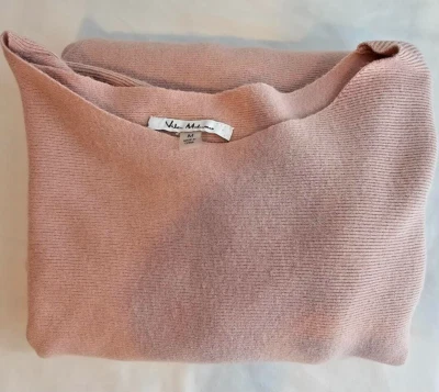 Vila Milano Womens Medium Pullover Cotton Blend Knit Sweater Dolman Sleeves Pink - Image 1 of 4
