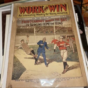 Work and Win Magazin #701 1912 Fred Fearnot frühe Baseballgeschichte selten Rarität - Bild 1 von 2
