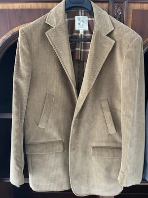 Blazer/chaqueta deportiva Brooks Brothers tostado/marrón pana parche en el codo talla grande Foto 1 de 4