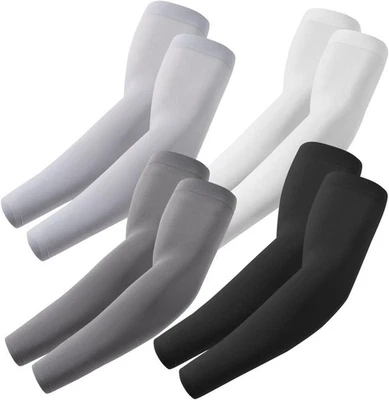 ROXUN Arm Sleeves, Cooling UV Sun 4 Pairs - Black+dark Gray+light Gray+white