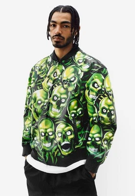 Chaqueta Bomber Supreme Skull Pile Cuero Talla XL Foto 1 de 4