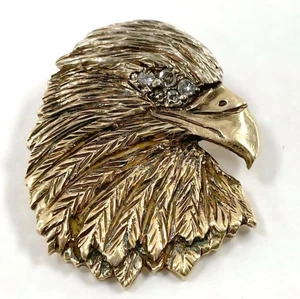 13 - 14k Yellow Gold Unisex American Bald Eagle Charm Pendant 11.89g - Picture 1 of 9