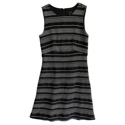 Ann Taylor Black & White Striped Sleeveless Dress - Women's Size 2 - Image 1 of 4