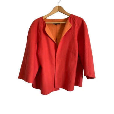 Jones New York Collection Chaqueta Manga 3/4 Naranja Mezcla Lana Abierta Talla 2X Foto 1 de 4