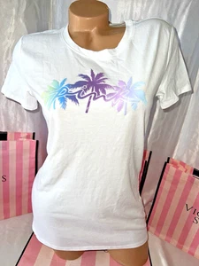 Camiseta ROSA VICTORIAS SECRET Palma Brillante Multicolor Grande Blanca - Imagen 1 de 1