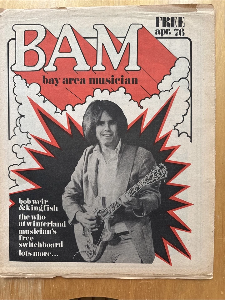 Bay Area Musician BAM Magazine April 1976 w/ COA Vintage Music History - Image 1 of 4