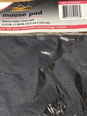  Mouse Pad Black - Innovera Non-slip Rubber backing (9.2x7.6x.12) IVR-52448 LARG - Image 1 of 4