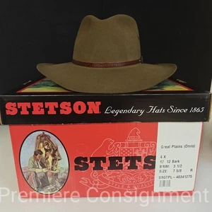Sombrero Stetson Orvis Great Plains 4X en Caja Original Ala 3.5" Talla 7 5/8 - Imagen 1 de 17