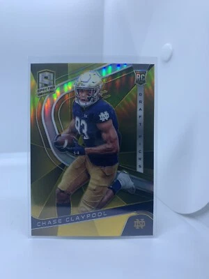 2020 Chronicles Draft Picks Chase CLAYPOOL Spectra 6/10 Gold Prizm Rookie RC - Image 1 of 4