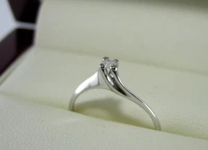 Anello solitario oro bianco 18 kt. diamante naturale da ct.0.03 gioielli donna  - Imagen 1 de 4