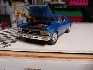 1:24 1966 Chevelle Malibu SS 396 MET. BLUE AND BLACK INTERIORS  - Picture 1 of 18