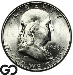 1948-D Franklin Half Dollar, Very Nice - Picture 1 of 3