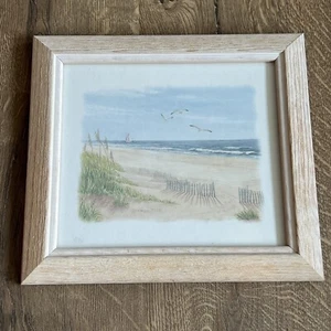 Barbara Fleri Beach Signed Framed Print- Beach -Seaside Wall Art: 8.75”X9.75” - Picture 1 of 8