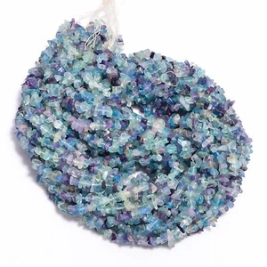 Pietra preziosa fluorite naturale forma fantasiosa perline non tagliate 5X4 6X5 mm spiaggia 34" UCG-222 - Foto 1 di 2