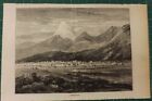1880 Steel Engraving A View In The Middle East  18Cms By 12Cm