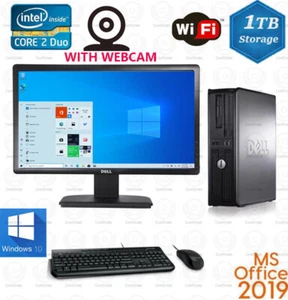 Dell Desktop PC Computer Win10 Dual Core 8GB RAM 1TB WEBCAM WiFi 22"LCD Office19 - Picture 1 of 2