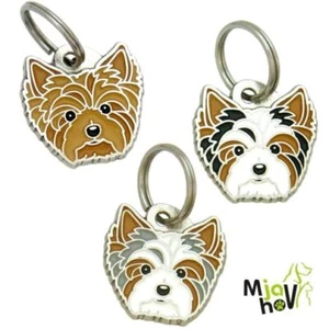 Dog name ID Tag Biewer Yorkshire terrier, Biro, Personalized, Engraved, Handmade - Picture 1 of 12