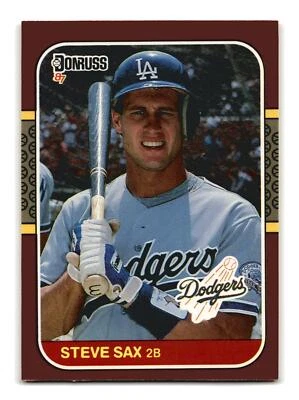 Steve Sax 1987 Donruss Opening Day #85 Los Angeles Dodgers NM-MINT - Image 1 of 2