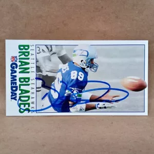 1992 Game Day #226 Brian Blades SIGNED Autogrammkarte Seattle Seahawks Karte - Bild 1 von 3