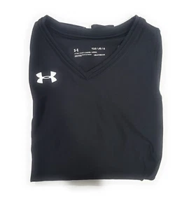 Under Armour Girls' Volleyball Powerhouse V-Neck Jersey Top, Black, Size YLG - Picture 1 of 8