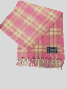 Tweeds tartán Highland 100 % pura lana nueva rosa/verde CHECK ligeramente usados - Imagen 1 de 4