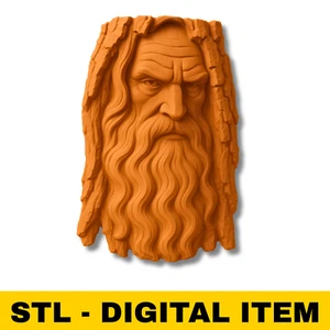 Green Man Forest STL File For CNC Router 3D Printer Laser Printable Model - Picture 1 of 7