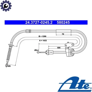 CABLE PARKING BRAKE 24.3727-0245.2 FOR MINI W11B16/W10B16A 1.6L W10 B14 A 1.4L - Picture 1 of 8