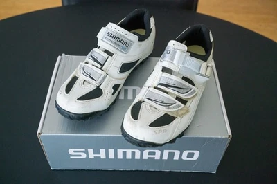 Zapatos de ciclismo Shimano WM62 blancos para mujer talla 7 EE. UU. 39 UE con SPD M540 Foto 1 de 4