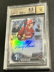 2016 Bowman Chrome Draft Autogramme Mickey Moniak IST Ref BGS 9.5 MIT 10 AU 10 - Bild 1 von 2