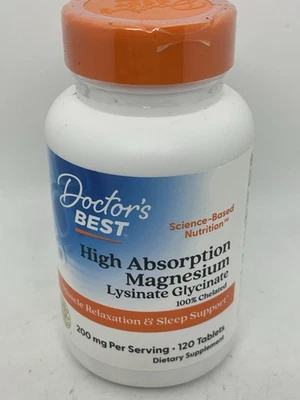 Glicinato de lisinato de magnesio de alta absorción Doctor’s Best 120 tabs Exp 11/2027 Foto 1 de 4