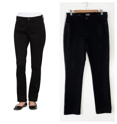 NYDJ Size US 6 AU 10 Jade Black Mid Rise Skinny/Slim Jeans - Image 1 of 4