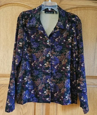 Chaqueta Briggs New York para mujer talla grande manga larga abotonada floral Foto 1 de 4