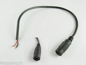 CCTV DC Power Plug Jack Connector 5.5mm x 2.1mm Female with Cord Cable 30cm/1ft - Picture 1 of 2