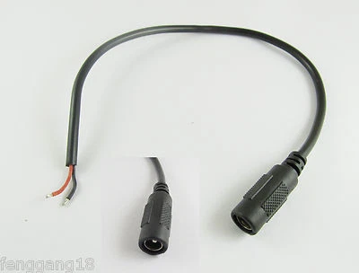 5x CCTV DC Power Plug Jack Connector 5.5mm x 2.1mm Female w/ Cord Cable 30cm/1ft - Image 1 of 2