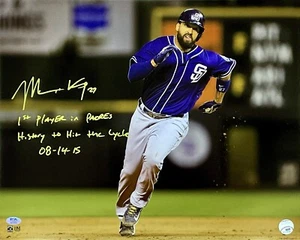 MATT KEMP PADRES SIGNED 16X20 PHOTO "1ST CYCLE IN PADRES HISTORY" PSA 3C38574 - Picture 1 of 4