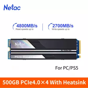 Netac 500GB Internal SSD M.2 PCle4.0 Gen 4x4 NVMe Solid State Drive for PC - Picture 1 of 12