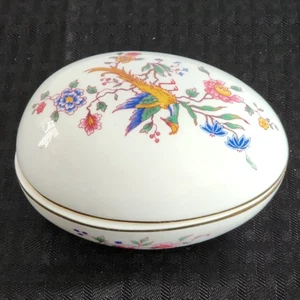 Hammersley Lidded Egg Trinket Box Bird of Paradise Fine Bone China England - Picture 1 of 12