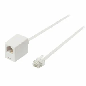 Câble d'extension 5 m RJ11 4 broches ADSL modem routeur modem téléphone 6P4C M F blanc - Photo 1/4
