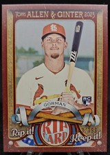 2023 Allen & Ginter - Nolan Gorman -Rookie Rip Card SP#043/199! *RIPPED*! STL!