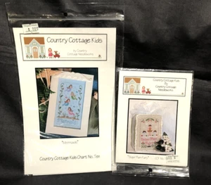 Lot Of 2 - Country Cottage Kids Children Theme Cross Stitch Charts - Picture 1 of 8