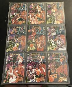 1994-95 Fleer Triple Threats -Nearly Full Set # 1 to 10 - Missing 1 Card # 5